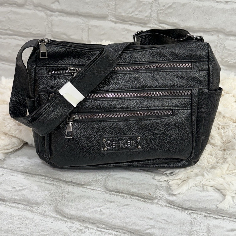 Cee Klein New York Black‎ Cross Body Purse Vegan Leather Designer Bag Purse New - Picture 13 of 13